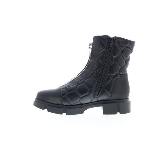 Bos. & Co. Lane Womens Black Leather Zipper Casual Dress Boots