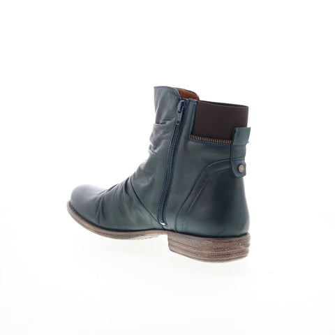 Miz Mooz Laney Womens Blue Leather Zipper Ankle & Booties Boots