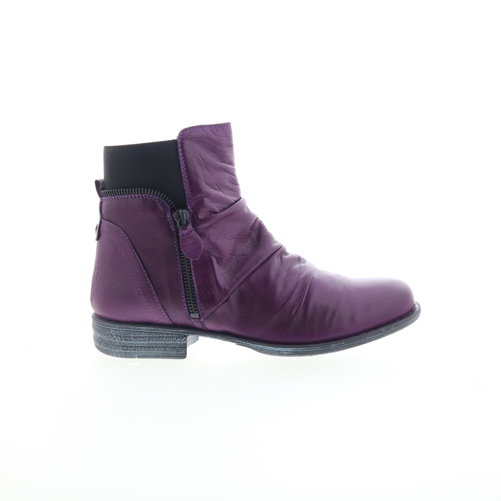 Miz Mooz Laney Womens Purple Leather Zipper Ankle & Booties Boots