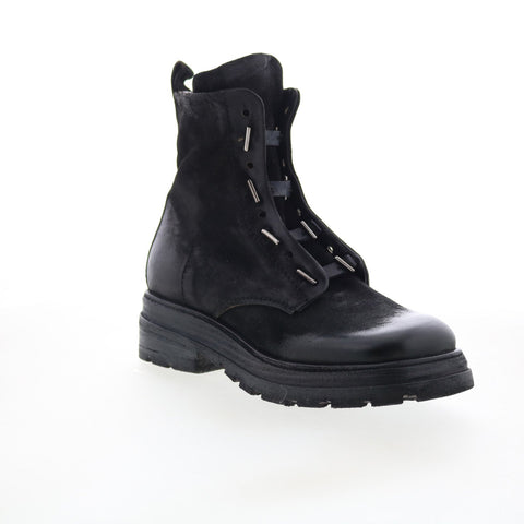 A.S. 98 Lanford Womens Black Leather Zipper Casual Dress Boots