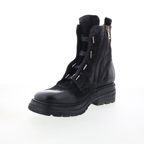 A.S. 98 Lanford Womens Black Leather Zipper Casual Dress Boots