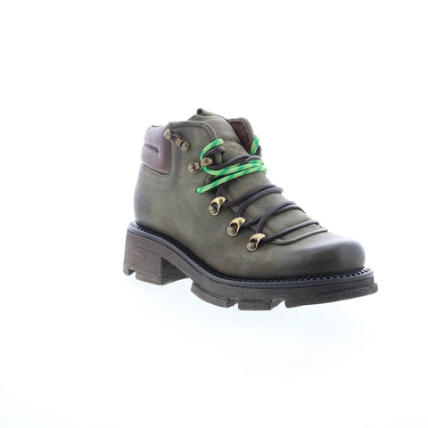 A.S. 98 Langan Womens Green Leather Lace Up Lifestyle Boots