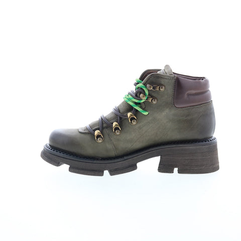 A.S. 98 Langan Womens Green Leather Lace Up Lifestyle Boots