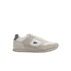 Lacoste Partner Piste 123 1 SMA Mens Beige Leather Lifestyle Sneakers Shoes