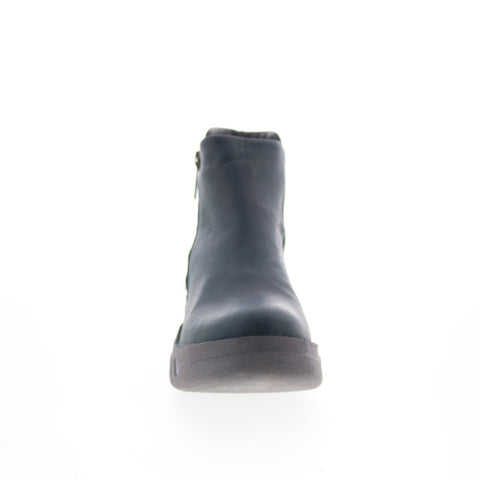 Miz Mooz Lass Womens Blue Leather Zipper Ankle & Booties Boots