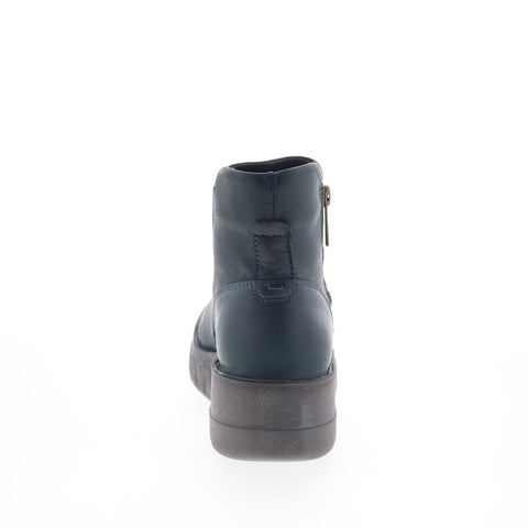 Miz Mooz Lass Womens Blue Leather Zipper Ankle & Booties Boots