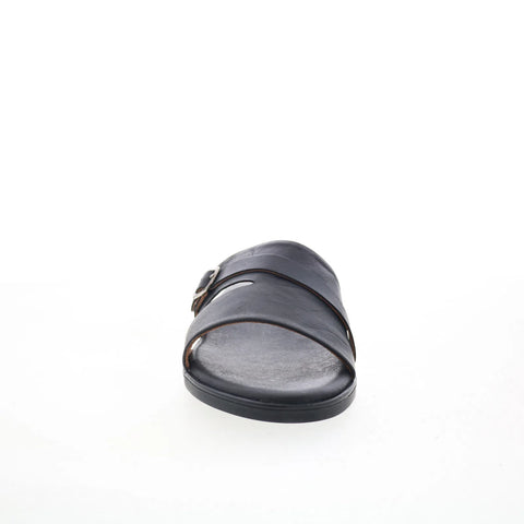 Miz Mooz Latreece Womens Black Leather Slip On Slides Sandals Shoes