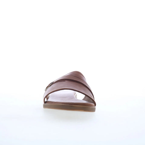 Miz Mooz Latreece Womens Brown Leather Slip On Slides Sandals Shoes