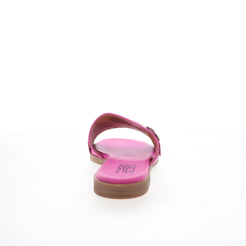 Miz Mooz Latreece Womens Pink Leather Slip On Slides Sandals Shoes