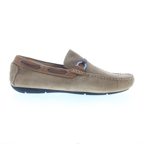 Studio Belvedere Louie Mens Brown Suede Loafers & Slip Ons Moccasin Shoes
