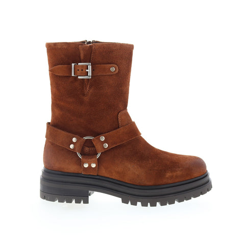Miz Mooz Laureen Womens Brown Suede Zipper Casual Dress Boots