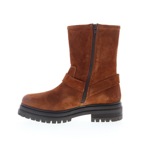 Miz Mooz Laureen Womens Brown Suede Zipper Casual Dress Boots