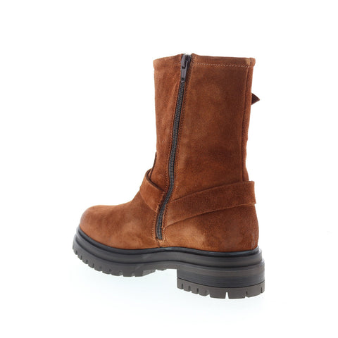 Miz Mooz Laureen Womens Brown Suede Zipper Casual Dress Boots