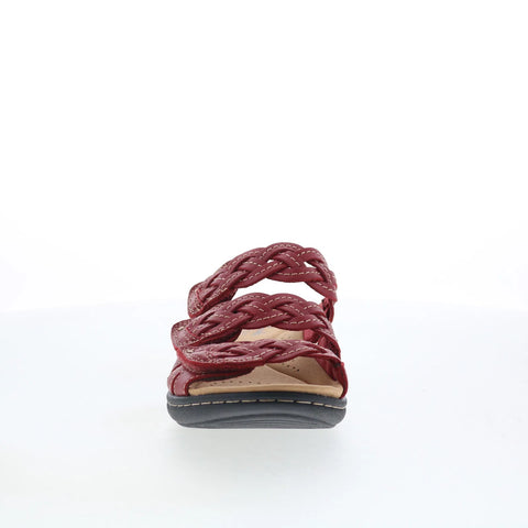 Clarks Laurieann Rio 26182223 Womens Red Leather Flip-Flops Sandals Shoes