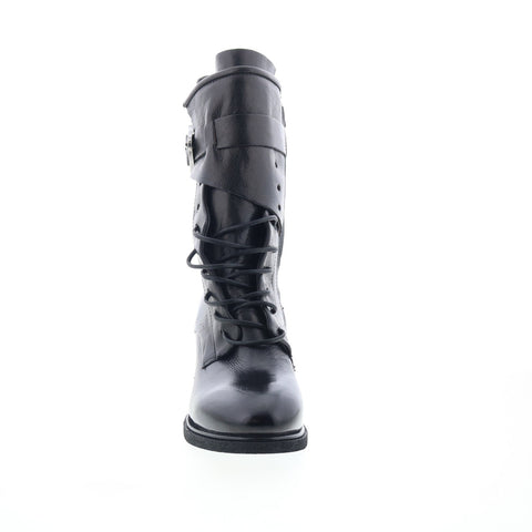 A.S. 98 Layne Womens Black Leather Zipper Casual Dress Boots