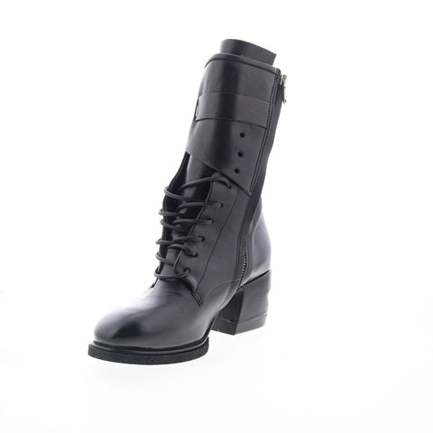 A.S. 98 Layne Womens Black Leather Zipper Casual Dress Boots