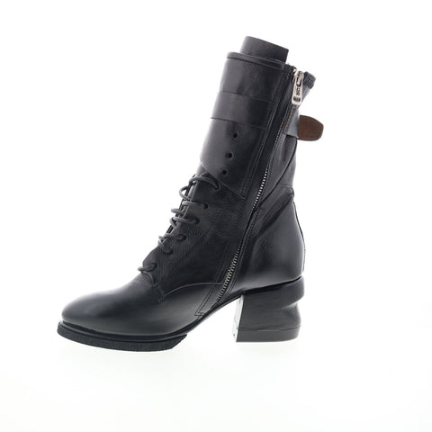 A.S. 98 Layne Womens Black Leather Zipper Casual Dress Boots