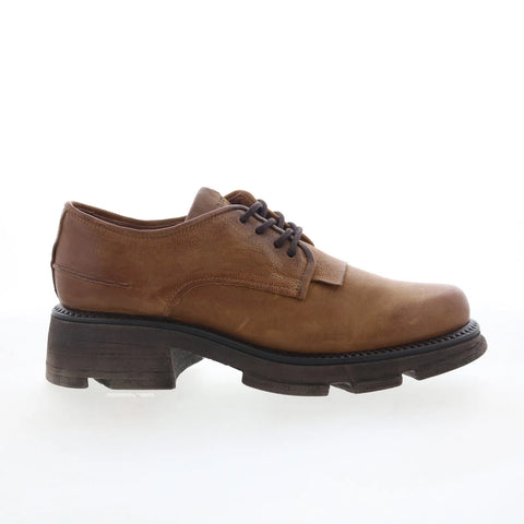 A.S. 98 Layton Womens Brown Leather Lace Up Oxford Flats Shoes