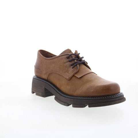 A.S. 98 Layton Womens Brown Leather Lace Up Oxford Flats Shoes