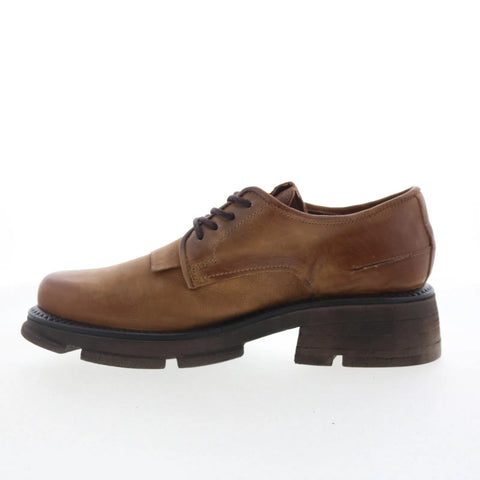 A.S. 98 Layton Womens Brown Leather Lace Up Oxford Flats Shoes