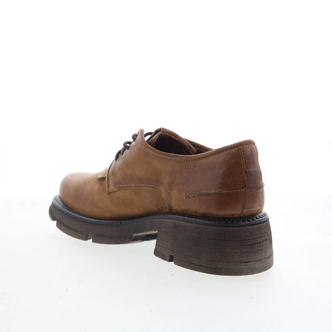 A.S. 98 Layton Womens Brown Leather Lace Up Oxford Flats Shoes