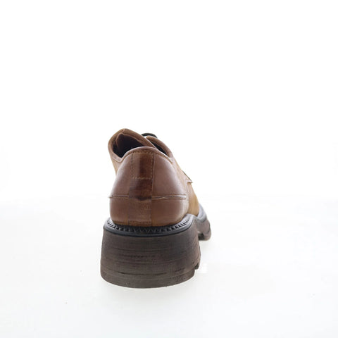A.S. 98 Layton Womens Brown Leather Lace Up Oxford Flats Shoes