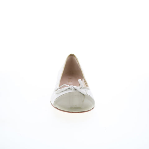Le Mie Ballerine Le Mie 11 Womens White Leather Slip On Ballet Flats Shoes