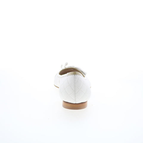 Le Mie Ballerine Le Mie 11 Womens White Leather Slip On Ballet Flats Shoes