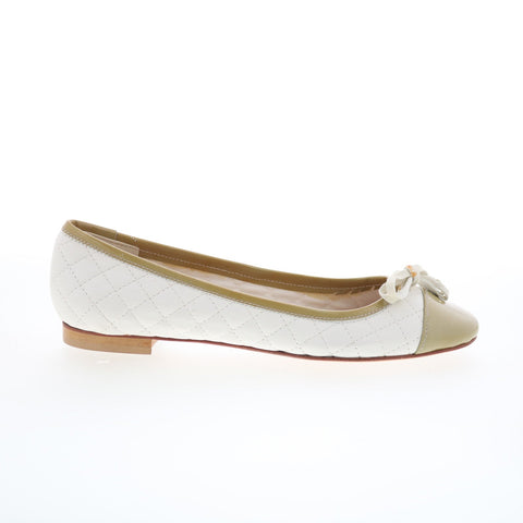 Le Mie Ballerine Le Mie 12 Womens White Leather Slip On Ballet Flats Shoes