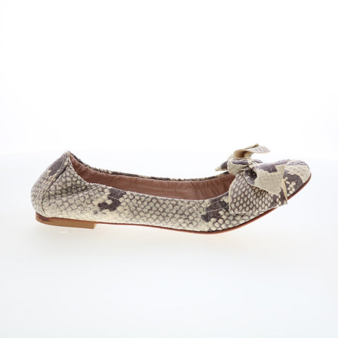 Le Mie Ballerine Le Mie 2 Womens Gray Leather Slip On Ballet Flats Shoes