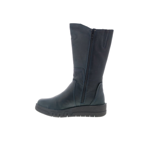 Miz Mooz Lear Womens Black Leather Zipper Mid Calf Boots