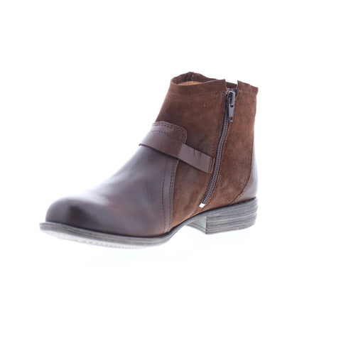 Miz Mooz Leanne Womens Brown Suede Zipper Ankle & Booties Boots