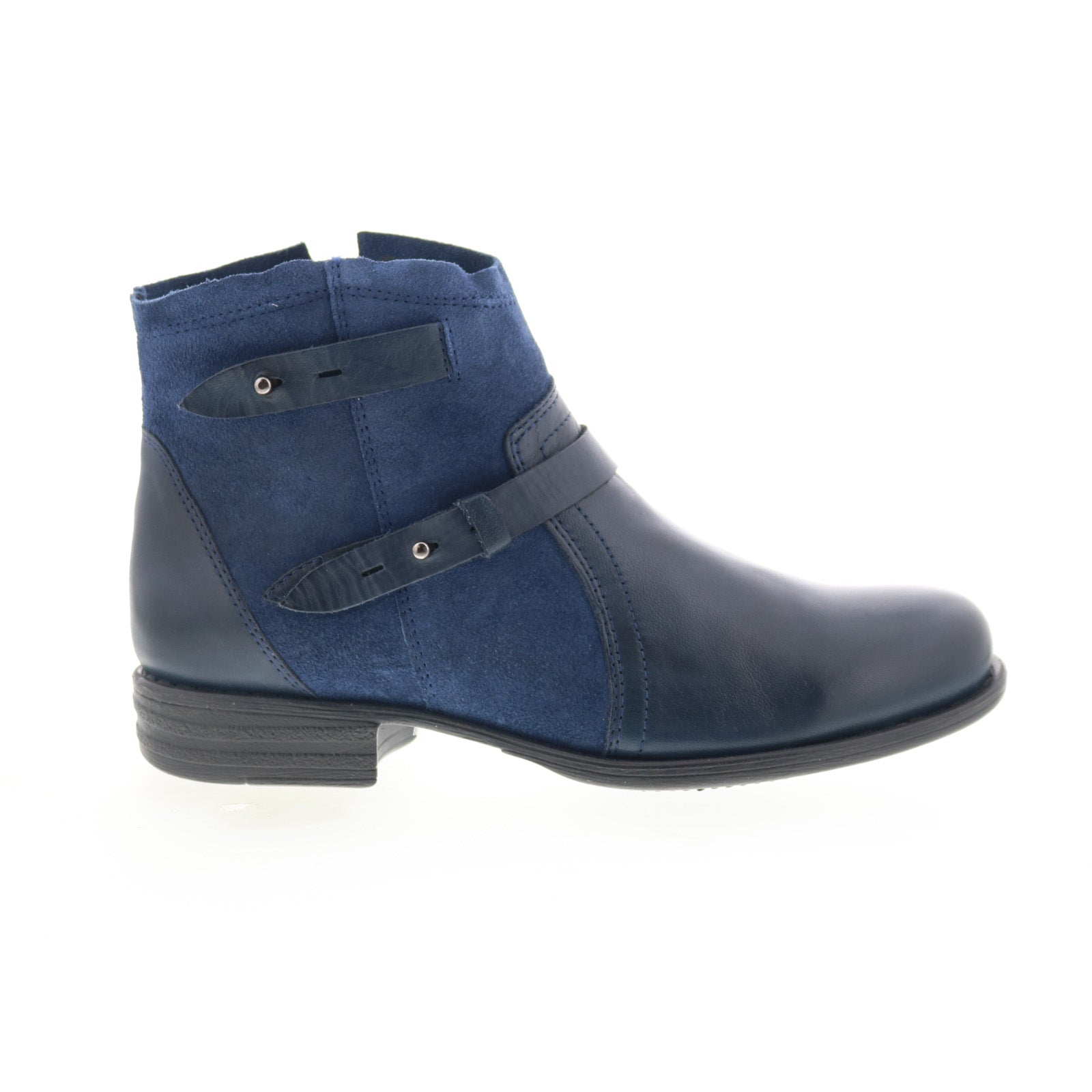 Miz Mooz Leanne Womens Blue Suede Zipper Ankle & Booties Boots