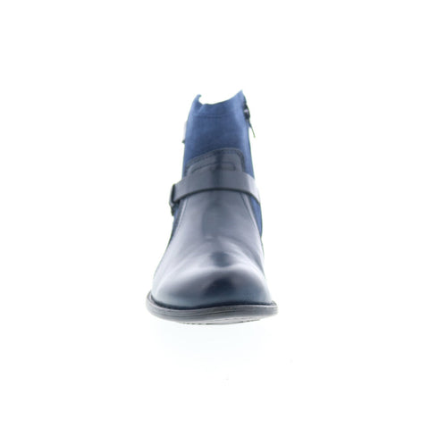 Miz Mooz Leanne Womens Blue Suede Zipper Ankle & Booties Boots