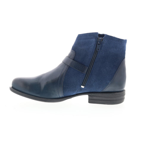 Miz Mooz Leanne Womens Blue Suede Zipper Ankle & Booties Boots