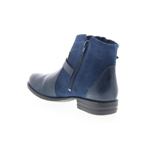 Miz Mooz Leanne Womens Blue Suede Zipper Ankle & Booties Boots