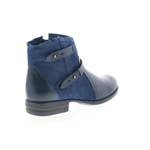 Miz Mooz Leanne Womens Blue Suede Zipper Ankle & Booties Boots