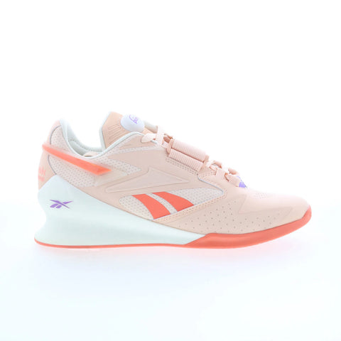 Reebok Legacy Lifter III Womens Beige Leather Athletic Weightlifting Shoes