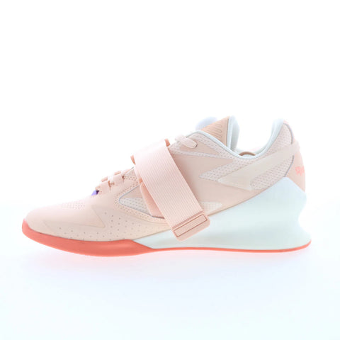 Reebok Legacy Lifter III Womens Beige Leather Athletic Weightlifting Shoes