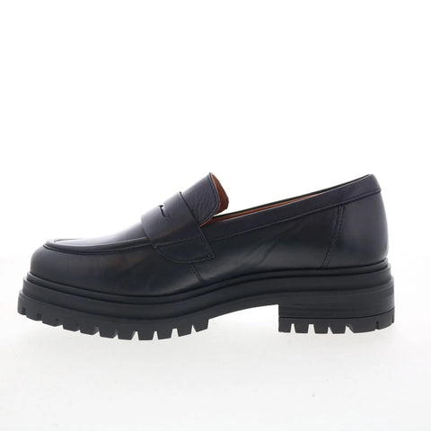 Miz Mooz Legend Womens Black Leather Slip On Loafer Flats Shoes