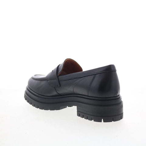 Miz Mooz Legend Womens Black Leather Slip On Loafer Flats Shoes