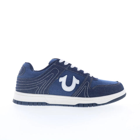 True Religion Legend Mens Blue Canvas Lace Up Lifestyle Sneakers Shoes