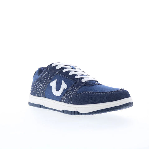 True Religion Legend Mens Blue Canvas Lace Up Lifestyle Sneakers Shoes