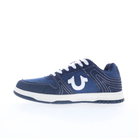 True Religion Legend Mens Blue Canvas Lace Up Lifestyle Sneakers Shoes