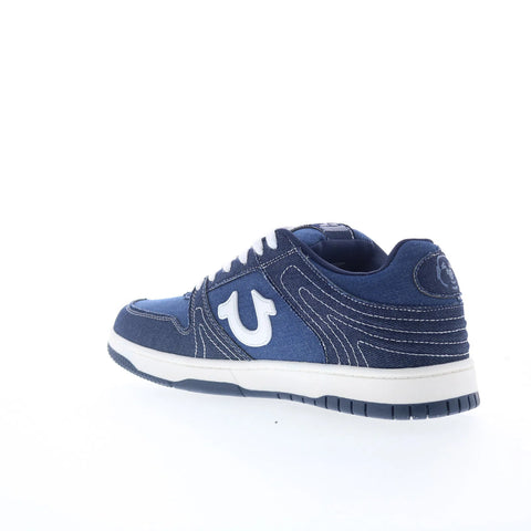 True Religion Legend Mens Blue Canvas Lace Up Lifestyle Sneakers Shoes