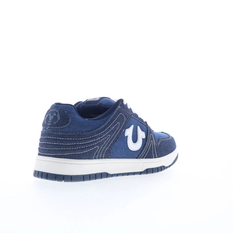 True Religion Legend Mens Blue Canvas Lace Up Lifestyle Sneakers Shoes