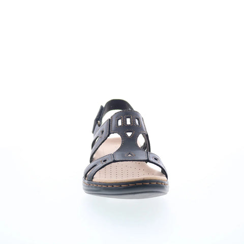 Clarks Leisa Annual 26105572 Womens Black Leather Strap Strap Sandals Shoes