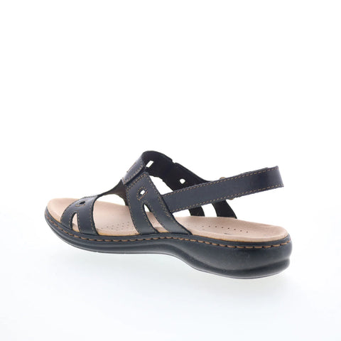 Clarks Leisa Annual 26105572 Womens Black Leather Strap Strap Sandals Shoes