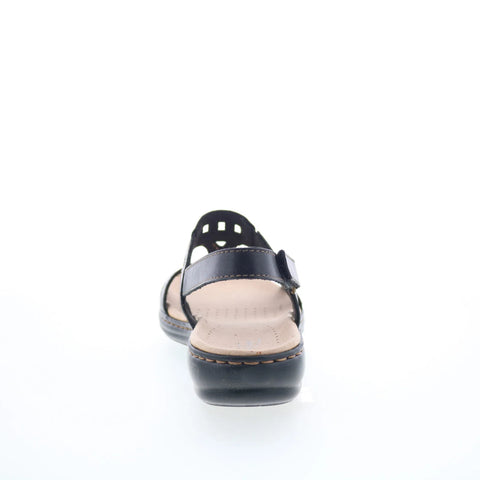 Clarks Leisa Annual 26105572 Womens Black Leather Strap Strap Sandals Shoes