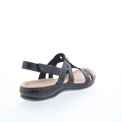 Clarks Leisa Annual 26105572 Womens Black Leather Strap Strap Sandals Shoes